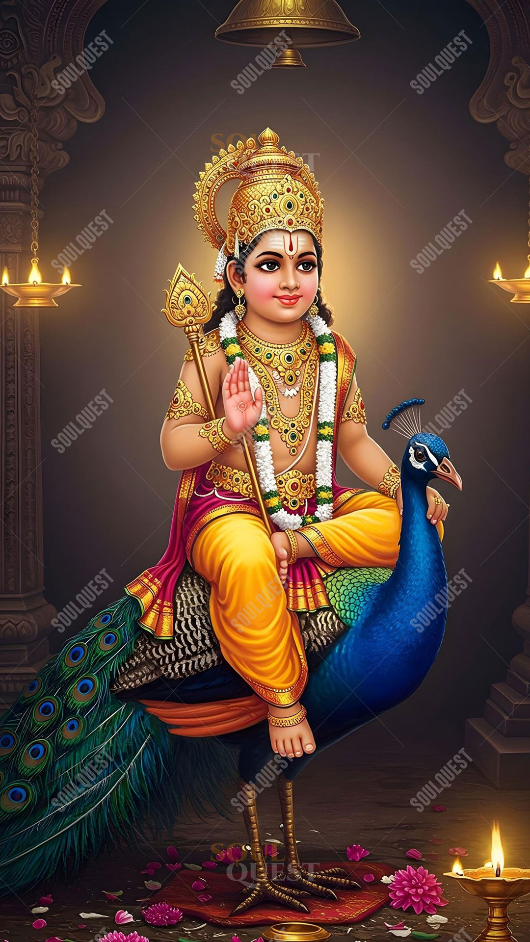 Divine Lord Subramanya Artwork – Sacred Courage